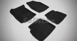 4 849 р. Износостойкие коврики в салон 3D CHEVROLET AVEO черные (компл)  Chevrolet Aveo  T200 (2002-2008). Увеличить фотографию 1