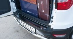 Накладка защитная на верхнюю часть заднего бампера Russtal (лист нержавеющий зеркальный) Ford (Форд) EcoSport (ЭкоСпорт) (2013-2019) дорестайлинг