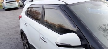 2 349 р. Дефлектора окон CA-Plastic  Hyundai Creta  GS (2015-2021) (Шелкография черная). Увеличить фотографию 4