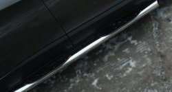 12 649 р. Защита порогов с пластиковыми вставками для ног из круглой трубы диаметром 76 мм Russtal  Jeep Cherokee  KL (2014-2017) (Защита порогов с со скосами на торцах (вариант 1)). Увеличить фотографию 1