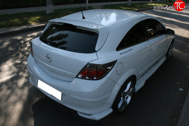 2 869 р. Комплект накладок на задний бампер Global Tuning  Opel Astra  H GTC (2004-2009) (Неокрашенная)