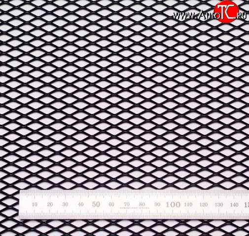 469 р. Алюминиевая чёрная сетка Ромб Chevrolet Lanos T100 седан (2002-2017) (100х25 см (ячейка 10 мм))