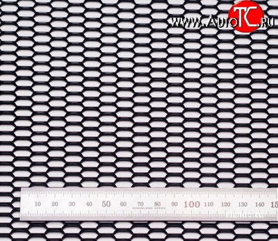 469 р. Алюминиевая чёрная сетка Шестигранник Daewoo Sense Т100 седан (1997-2008) (100х25 см)