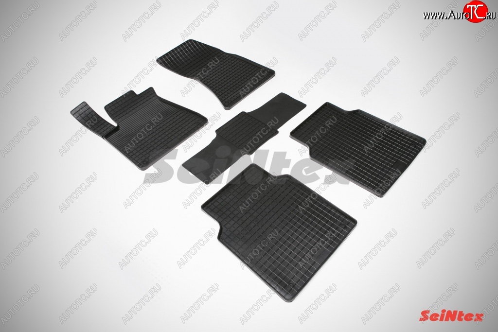 5 499 р. Износостойкие коврики в салон с рисунком Сетка 4D SeiNtex Premium 4 шт. (резина)  Audi A8  D4 (2009-2013)