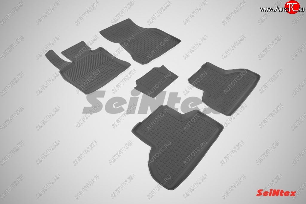4 599 р. Износостойкие коврики в салон с высоким бортом SeiNtex Premium 4 шт. (резина)  BMW X5  F15 (2013-2018)