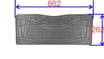 Универсальный коврик заднего ряда Norplast (662х262 мм) Toyota Alphard H10 дорестайлинг (2002-2005)  (Черный)