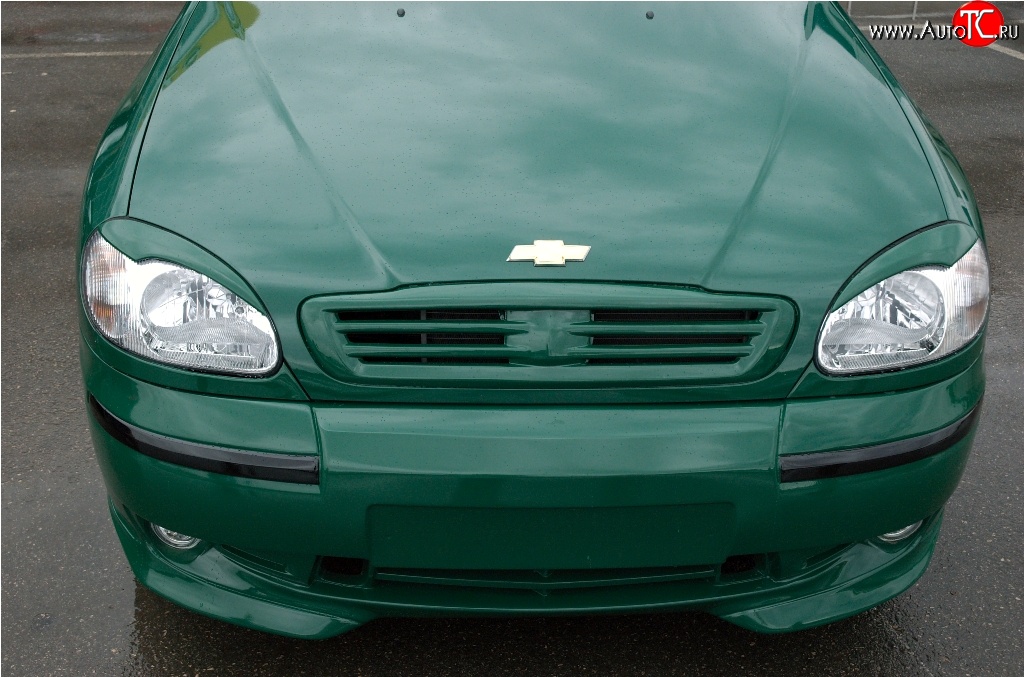 499 р. Комплект ресничек на фары Дельта  Chevrolet Lanos ( T100,  T150,  седан) (1997-2017), Daewoo Sense  Т100 (1997-2008), ЗАЗ Chance ( седан,  хэтчбэк) (2009-2017), ЗАЗ Sens ( седан,  хэтчбэк) (2007-2017) (Неокрашенные)