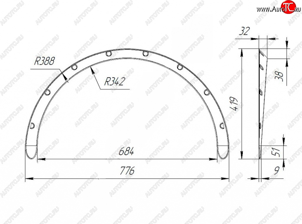 2 769 р. Универсальные накладки на колёсные арки RA (30 мм) Skoda Octavia A7 дорестайлинг универсал (2012-2017) (Шагрень: 4 шт. (2 мм))
