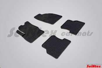 2 769 р. Износостойкие резиновые коврики в салон Сетка Seintex Ford Focus 2  седан дорестайлинг (2004-2008). Увеличить фотографию 1