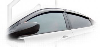 2 079 р. Дефлектора окон CA-Plastic  Hyundai Solaris  1 седан (2010-2014) (Classic полупрозрачный, Без хром.молдинга, Крепление только на скотч). Увеличить фотографию 1