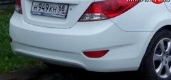3 659 р. Задний бампер (седан) Стандартный  Hyundai Solaris  1 седан (2010-2014) (Окрашенный). Увеличить фотографию 1