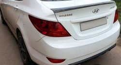 3 659 р. Лип спойлер Драйв  Hyundai Solaris  1 седан (2010-2017) (Неокрашенный). Увеличить фотографию 1
