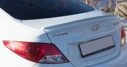 2 989 р. Узкий лип спойлер Drive  Hyundai Solaris  1 седан (2010-2014) (Неокрашенный). Увеличить фотографию 1