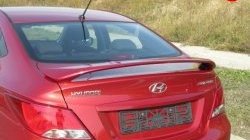6 849 р. Спойлер Корсо  Hyundai Solaris  1 седан (2010-2017) (Неокрашенный). Увеличить фотографию 2