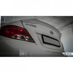 4 499 р. Лип спойлер Zeus  Hyundai Solaris  1 седан (2010-2014) (Неокрашенный). Увеличить фотографию 9