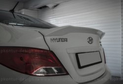 4 499 р. Лип спойлер Zeus  Hyundai Solaris  1 седан (2010-2014) (Неокрашенный). Увеличить фотографию 1