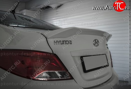 4 499 р. Лип спойлер Zeus  Hyundai Solaris  1 седан (2010-2014) (Неокрашенный)