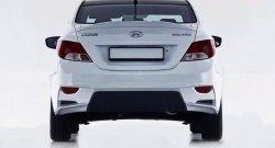 10 999 р. Задний бампер Sport  Hyundai Solaris  1 седан (2010-2014) (Неокрашенный). Увеличить фотографию 4