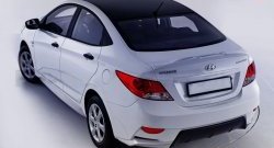 5 799 р. Лип спойлер Style  Hyundai Solaris  1 седан (2010-2017) (Неокрашенный). Увеличить фотографию 4