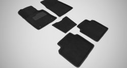 4 999 р. Износостойкие коврики в салон 3D KIA OPTIMA IV черные (компл)  KIA Optima ( 4 JF,  JF) (2016-2020). Увеличить фотографию 1
