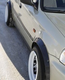 4 299 р. Универсальные фендера на колёсные арки RA (вынос 50 мм, комплект) Daewoo Matiz M100 дорестайлинг (1998-2000) (Поверхность глянец (под окраску)). Увеличить фотографию 7
