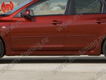 5 499 р. Пороги накладки MV-Tuning  Mazda 3/Axela  BK (2003-2009) (Неокрашенные). Увеличить фотографию 2