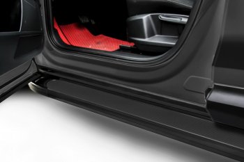 13 799 р. Пороги алюминиевые Slitkoff Mazda CX-5 KE дорестайлинг (2011-2014) (Optima Black). Увеличить фотографию 1
