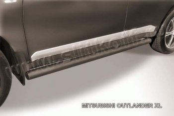8 349 р. Защита порогов Slitkoff Mitsubishi Outlander XL (CW)  дорестайлинг (2005-2009) (Цвет: серебристый). Увеличить фотографию 1