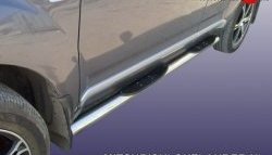 13 949 р. Защита порогов из трубы d76 мм с пластиковыми вставками для ног Slitkoff Mitsubishi Outlander XL (CW)  дорестайлинг (2005-2009) (Нержавейка, Полированная). Увеличить фотографию 1