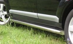 14 849 р. Защита порогов Russtal из круглой трубы диаметром 63 мм Mitsubishi Outlander XL (CW)  дорестайлинг (2005-2009) (Защита порогов с со скосами на торцах (вариант 1)). Увеличить фотографию 1