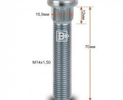 Забивная шпилька 58 мм ступицы Вектор M14 1.5 58 Уаз Патриот 3163 5 дв. 2-ой рестайлинг (2017-2024) 