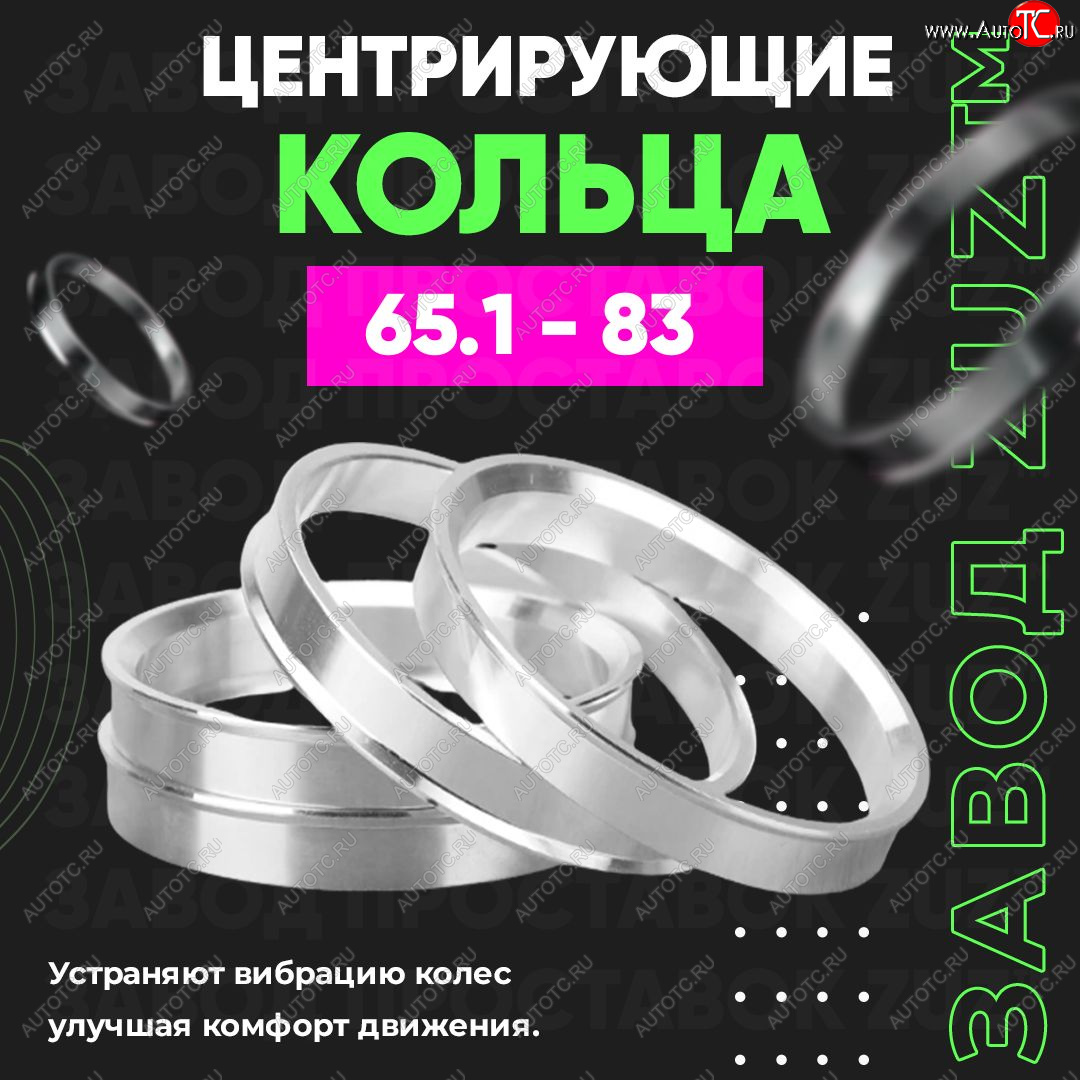 1 199 р. Алюминиевое центровочное кольцо (4 шт) ЗУЗ 65.1 x 83.0 Volvo V90 (1996-1998)