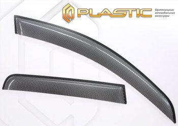 Дефлектора окон CA-Plastic Лада Ларгус дорестайлинг R90 (2012-2021)  (шелкография карбон-серебро)