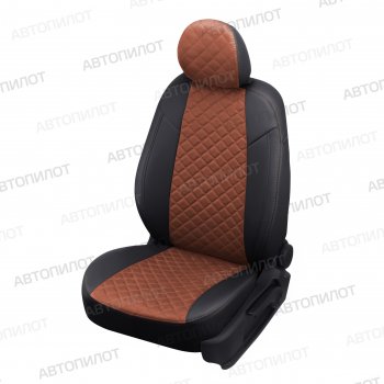 Чехлы сидений (экокожа/алькантара, 40/60 LUXE) Автопилот Ромб Лада Гранта FL 2190 седан рестайлинг (2018-2024)