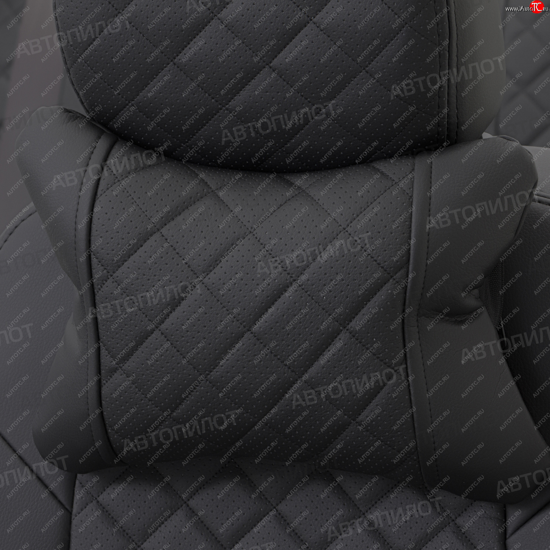 619 р. Подушки под шею (2 шт., экокожа) Автопилот Ромб Лада Гранта FL 2190 седан рестайлинг (2018-2024) (черный)