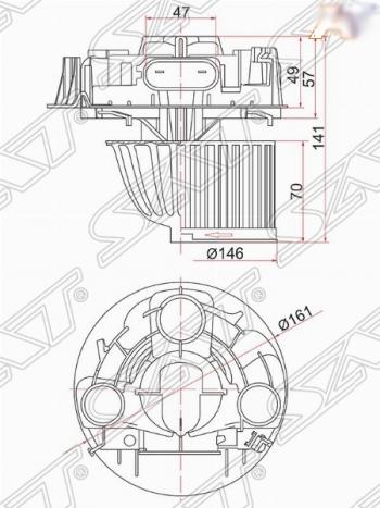 2 299 р. Мотор отопителя салона (W/O A/C) SAT Renault Sandero (BS) (2009-2014). Увеличить фотографию 1