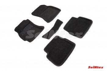 4 999 р. Комплект 3D ковриков в салон (ворсовые / чёрные) (АКПП) Seintex  Subaru Forester  SH (2008-2013). Увеличить фотографию 1