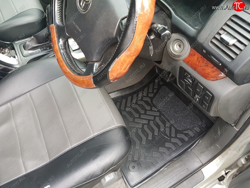 1 689 р. Комплект ковриков в салон (правый руль) Aileron 3D (с подпятником)  Toyota Land Cruiser Prado  J120 (2002-2009)