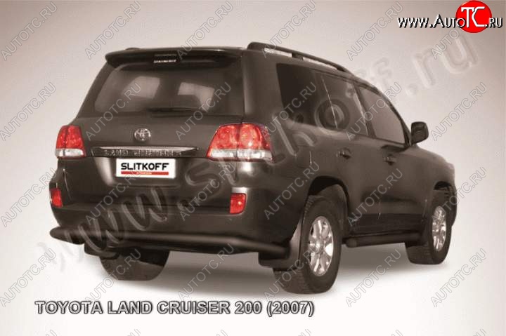 10 199 р. Защита задняя Slitkoff  Toyota Land Cruiser  200 (2007-2012) (Цвет: серебристый)