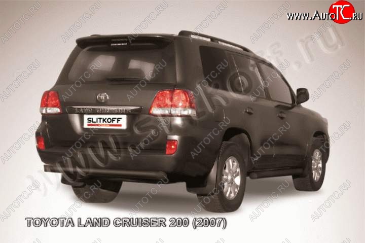 7 799 р. Защита задняя Slitkoff  Toyota Land Cruiser  200 (2007-2012) (Цвет: серебристый)