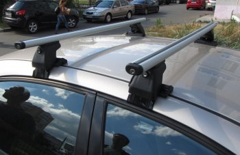 2 999 р. Багажник на крышу INTER D-1 (в обхват дверного проема) Suzuki Grand Vitara JT 5 дверей дорестайлинг (2005-2008) (Cтальные поперечины длиной 1200 мм, без обтекателей). Увеличить фотографию 1