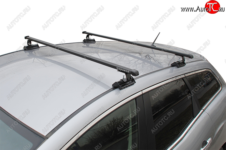 2 979 р. Универсальный багажник на крышу с винтовым соединением предусмотренным автопроизводителем Муравей C-15 Datsun mi-DO (2014-2024) (стандарт 110 см)