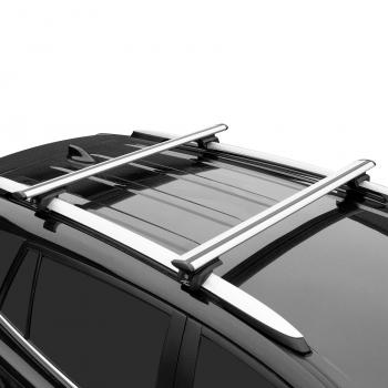 8 399 р. Багажник в сборе LUX Элегант Fiat Doblo 223 рестайлинг (2005-2016) (поперечины аэро-трэвэл, длина 130 см серые). Увеличить фотографию 2