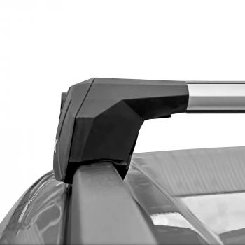 8 159 р. Багажник в сборе универсальный (на интегрированые рейлинги) LUX SCOUT Audi A8 D4 дорестайлинг, седан (2009-2013) (серые поперечины). Увеличить фотографию 4