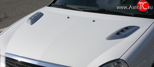 2 849 р. Накладки на капот Style v2 Mitsubishi Pajero 3 V70 дорестайлинг (1999-2003) (Неокрашенные)