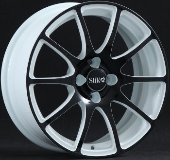 Кованый диск Slik classik R16x6.5 Белый глянцевый с чёрной лицевой поверхностью 6.5x16 Toyota Reiz 2 рестайлинг (2013-2018) 5x114.3xDIA60.1xET40.0