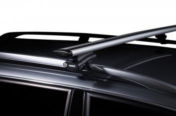 15 899 р. Поперечные дуги рейлингов THULE (длина дуг 127 см, на широкие рейлинги) BMW X5 E53 дорестайлинг (1999-2003) (Черного цвета). Увеличить фотографию 6