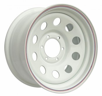 Штампованый диск OFF-ROAD Wheels (стальной усиленный, круг - белый). 8.0 x 17 Mitsubishi Montero Sport PA дорестайлинг (1996-2000) 6x139.7xDIA110.0xET10.0
