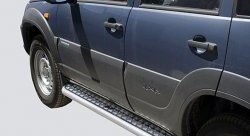 Широкая защита порогов из трубы диаметром 63.5 мм (рестайлинг) Металл Дизайн Chevrolet Niva 2123 рестайлинг (2009-2020)