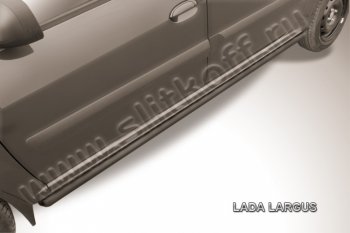 5 649 р. Защита порогов Slitkoff Лада Ларгус дорестайлинг R90 (2012-2021) (Цвет: серебристый). Увеличить фотографию 1